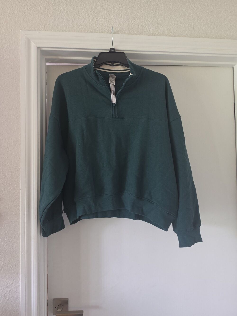 NWT PINK Half Zip Cropped Sweatshirt Sz XXL